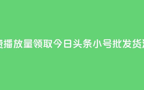抖音免费播放量领取 - 今日头条小号批发货源  第1张