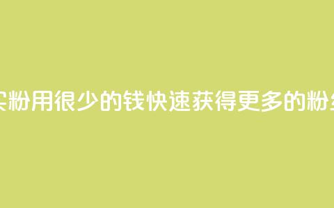 一块钱买1000粉 - 用很少的钱快速获得更多的粉丝!! 第1张 一块钱买1000粉 - 用很少的钱快速获得更多的粉丝!! 第1张