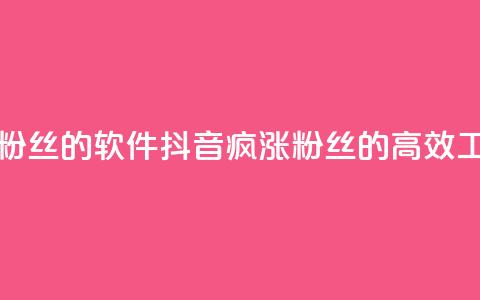 抖音快速增长粉丝的软件 - 抖音疯涨粉丝的高效工具揭秘！  第1张
