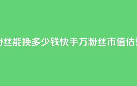 快手1000万粉丝能换多少钱(快手1000万粉丝市值估算) 第1张 快手1000万粉丝能换多少钱(快手1000万粉丝市值估算) 第1张