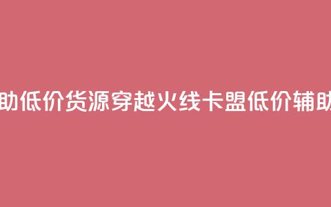 穿越火线卡盟辅助低价货源(穿越火线卡盟低价辅助货源揭秘)  第1张