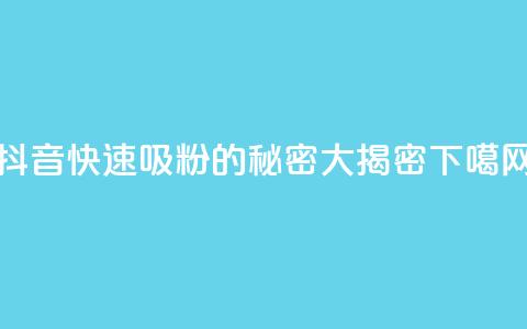 抖音快速吸粉的秘密大揭密  第1张