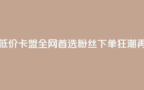 dy粉丝低价卡盟 - 低价卡盟｜全网首选｜dy粉丝下单狂潮再度引爆~  第1张