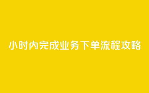 24小时内完成dy业务下单流程攻略 第1张 24小时内完成dy业务下单流程攻略 第1张