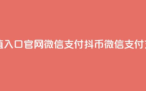 抖币充值入口官网微信支付(抖币微信支付充值入口)  第1张