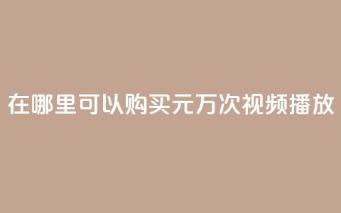 在哪里可以购买1元1万次视频播放? 第1张 在哪里可以购买1元1万次视频播放? 第1张