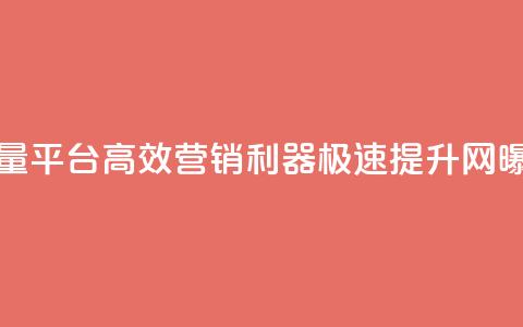 24小时播放量平台 - 高效营销利器 极速提升网曝率!  第1张 24小时播放量平台 - 高效营销利器 极速提升网曝率!  第1张