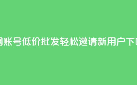 全网账号低价批发，轻松邀请新用户  第1张