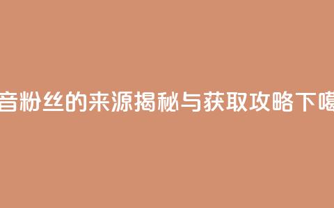 抖音粉丝的来源揭秘与获取攻略  第1张
