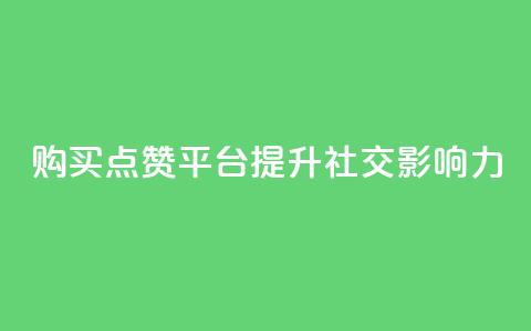 购买点赞平台——提升社交影响力 第1张 购买点赞平台——提升社交影响力 第1张