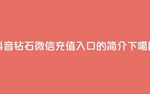 抖音钻石微信充值入口的简介 第1张 抖音钻石微信充值入口的简介 第1张
