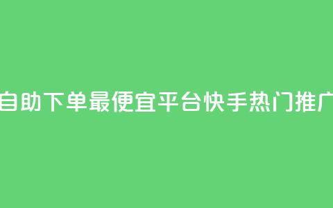 云商城自助下单最便宜平台 - 快手热门推广  第1张 云商城自助下单最便宜平台 - 快手热门推广  第1张