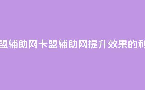 卡盟辅助网(卡盟辅助网：提升SEO效果的利器)  第1张