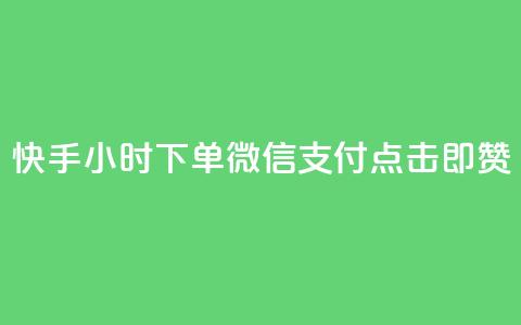 快手24小时下单微信支付，点击即赞  第1张