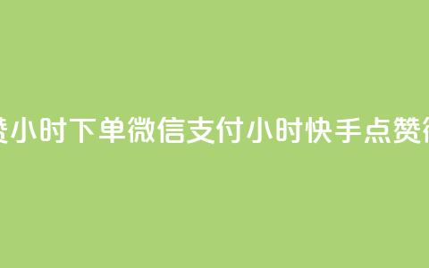 快手点赞24小时下单微信支付(24小时快手点赞微信支付)  第1张