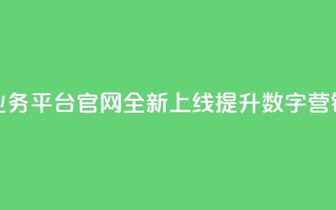 快手业务平台官网全新上线 提升数字营销体验  第1张