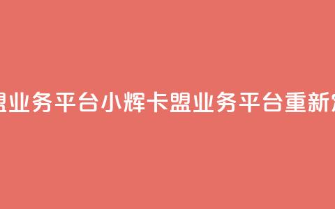 卡盟qq业务平台小辉(qq卡盟业务平台重新定义)  第1张