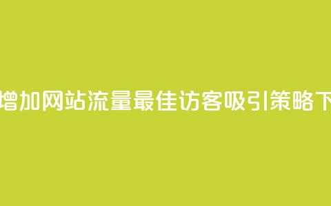 如何增加网站流量:最佳访客吸引策略  第1张 如何增加网站流量:最佳访客吸引策略  第1张