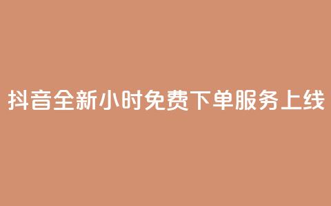 抖音全新24小时免费下单服务上线  第1张