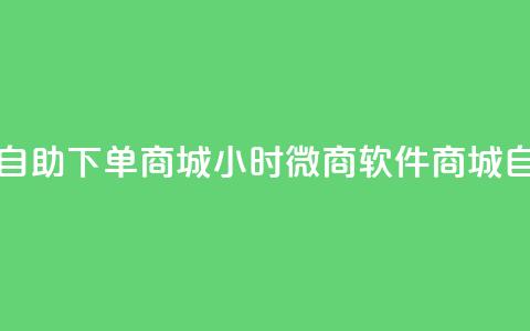 24小时微商软件自助下单商城(24小时微商软件商城自助下单) 第1张 24小时微商软件自助下单商城(24小时微商软件商城自助下单) 第1张