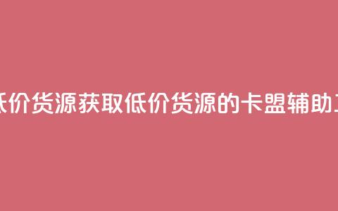卡盟辅助低价货源 - 获取低价货源的卡盟辅助工具!  第1张