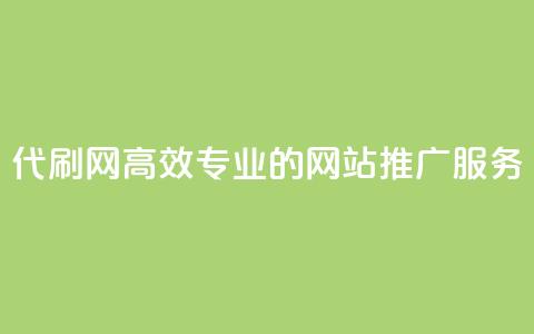 代刷网:高效专业的网站推广服务 第1张 代刷网:高效专业的网站推广服务 第1张