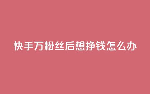 快手1万粉丝后想挣钱怎么办 - 如何在快手1万粉丝后实现收入？！  第1张