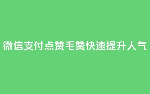 微信支付，qq点赞1毛10000赞，快速提升人气  第1张