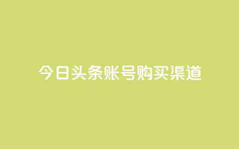今日头条账号购买渠道 - 今日头条账号购买：了解账号购买渠道及相关信息!  第1张