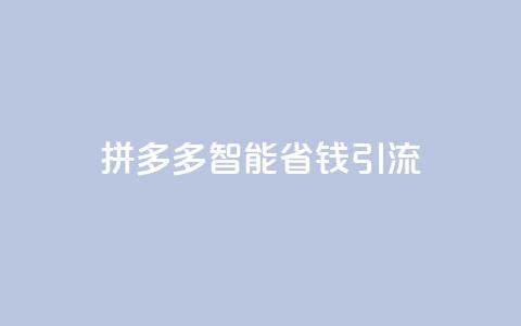 拼多多智能省钱引流 第1张 拼多多智能省钱引流 第1张