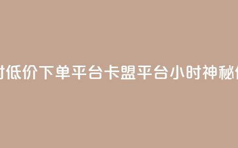 卡盟24小时低价下单平台(卡盟平台24小时神秘低价下单) 第1张 卡盟24小时低价下单平台(卡盟平台24小时神秘低价下单) 第1张