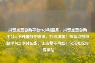 抖音点赞自助平台24小时服务,抖音点赞自助平台24小时服务在哪里,打卡神器!抖音点赞自助平台24小时在线,让点赞不再难!亿乐社区SUP货源站