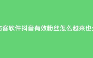 qq免费一万访客软件 - 抖音有效粉丝怎么越来也少了