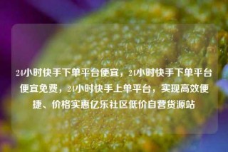 24小时快手下单平台便宜,24小时快手下单平台便宜免费,24小时快手上单平台,实现高效便捷、价格实惠亿乐社区低价自营货源站