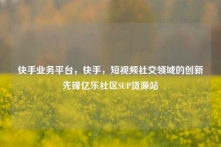 快手业务平台,快手,短视频社交领域的创新先锋亿乐社区SUP货源站