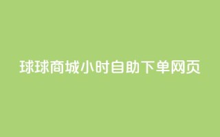 球球商城24小时自助下单网页 - 球球商城全天候自助下单服务，方便快捷！~