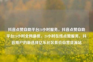 抖音点赞自助平台24小时服务,抖音点赞自助平台24小时全网最低,24小时在线点赞服务,抖音用户的新选择亿乐社区低价自营货源站
