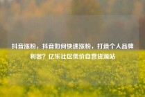 抖音涨粉,抖音如何快速涨粉,打造个人品牌利器?亿乐社区低价自营货源站