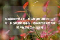 抖音刷播放量平台，抖音播放量自助平台24小时，抖音刷播放量平台，揭秘虚假流量与真实用户亿乐社区SUP货源站