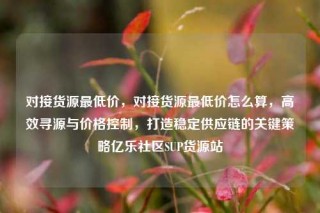 对接货源最低价,对接货源最低价怎么算,高效寻源与价格控制,打造稳定供应链的关键策略亿乐社区SUP货源站