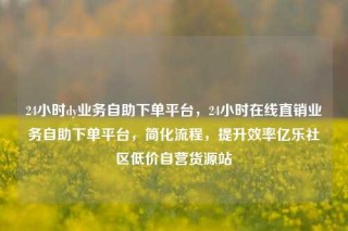24小时dy业务自助下单平台，24小时在线直销业务自助下单平台，简化流程，提升效率亿乐社区低价自营货源站
