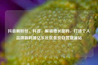 抖音刷粉丝,抖音,解锁增长密码,打造个人品牌新利器亿乐社区低价自营货源站