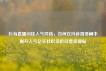 抖音直播间挂人气网站，如何在抖音直播间中提升人气亿乐社区低价自营货源站