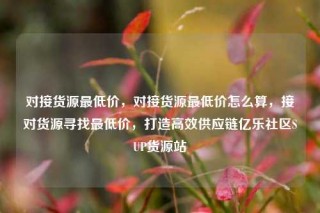 对接货源最低价，对接货源最低价怎么算，接对货源寻找最低价，打造高效供应链亿乐社区SUP货源站