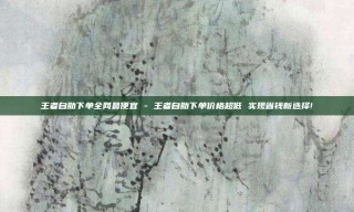 王者自助下单全网最便宜 - 王者自助下单价格超低 实现省钱新选择!