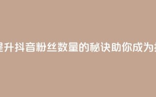 抖音粉丝 - 快速提升抖音粉丝数量的秘诀，助你成为抖音红人~