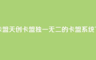 天创卡盟 - 天创卡盟独一无二的卡盟系统!