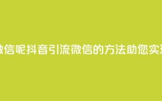 抖音怎么引流到微信呢 - 抖音引流微信的方法，助您实现引爆流量~