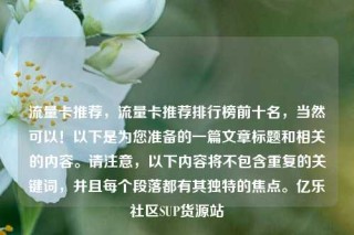 流量卡推荐,流量卡推荐排行榜前十名,当然可以!以下是为您准备的一篇文章标题和相关的内容。请注意,以下内容将不包含重复的关键词,并且每个段落都有其独特的焦点。亿乐社区SUP货源站