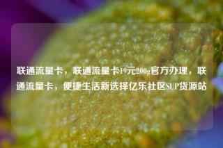 联通流量卡,联通流量卡19元200g官方办理,联通流量卡,便捷生活新选择亿乐社区SUP货源站